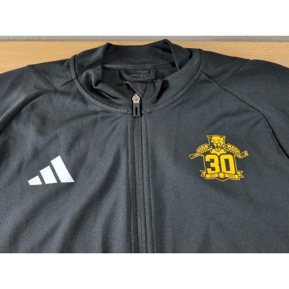 Florida Panthers Adidas Jacket Mens Large Slim Fit Black 30th NHL Hockey
